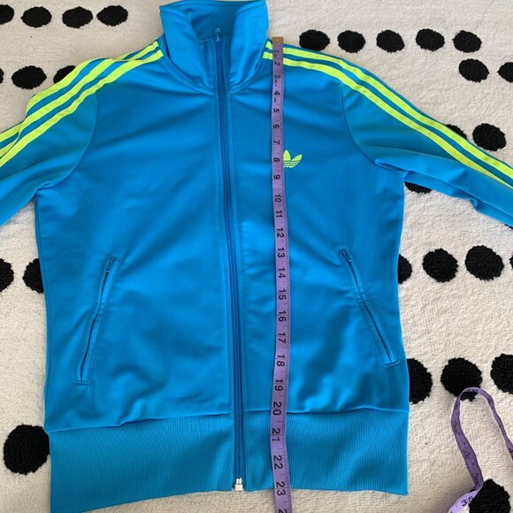Adidas Classics Originals Firebird Retro Blue Neon Track Jacket Activewear Top - Picture 11 of 12